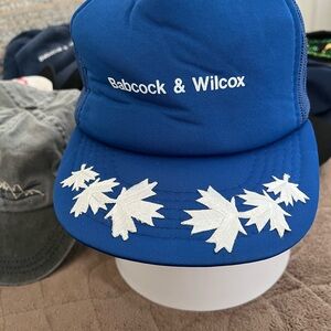 Blue Babcock & Wilcox Cap with White Leaf Design